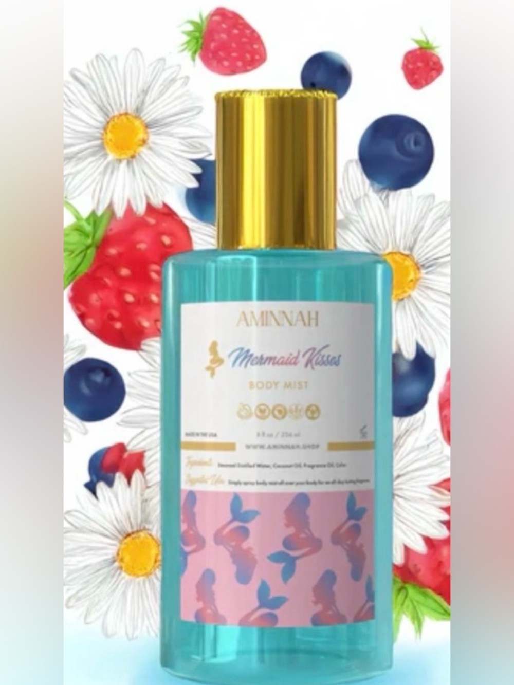 Aminnah Mermaid Kisses Body Mist - Turquoise